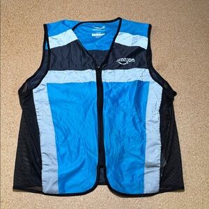 Amazon flex delivery mens work vest Sz M/L blue reflective Luly yang I2